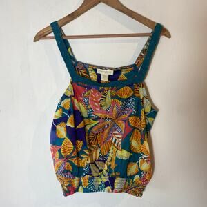 Cynthia Rowley Summer Beach Vacation Cotton Crop Top SZ M Resort Island Tropical